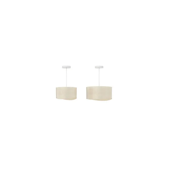 Suspension en lin E27 40W beige Ø38cm Seynave, Balix
