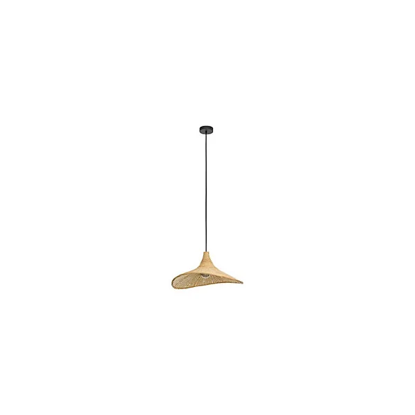 Suspension en métal et bambou E27 40W beige ⌀50cm Eglo, Haxey