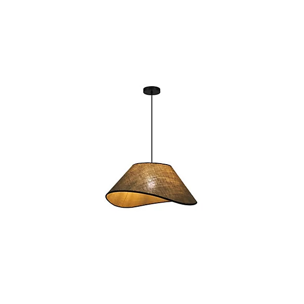 Suspension en métal et sisal E27 40W noir et beige Ø40cm Seynave, Miopalmo