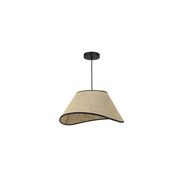 Suspension en métal et sisal E27 40W noir et beige Ø40cm Seynave, Miopalmo