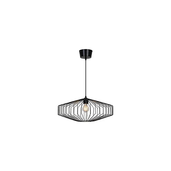 Suspension en métal noir E27 25W Ø48cm GoodHome Ouzel