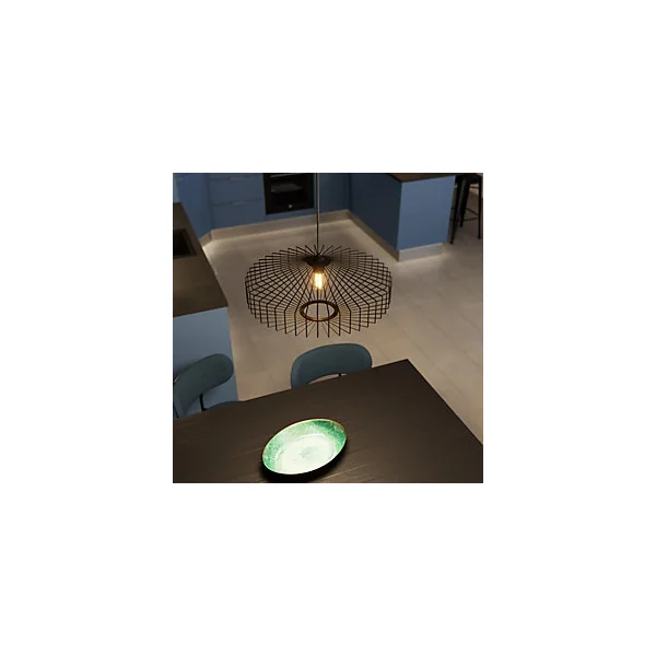 Suspension en métal noir E27 25W Ø48cm GoodHome Ouzel