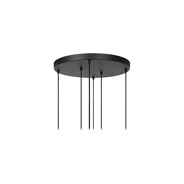 Suspension en verre 4 lampes E27 240 W noir et or Ø65 x H.150 cm Lucide Joanet tube