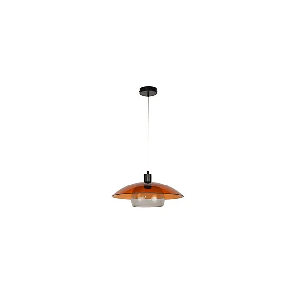 Suspension en verre double E27 15W ambré Ø38 x H.29cm, Corep Jolly