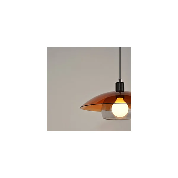 Suspension en verre double E27 15W ambré Ø38 x H.29cm, Corep Jolly