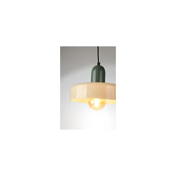 Suspension en verre E27 40W Ø25cm bicolore vert Seynave, Skyde