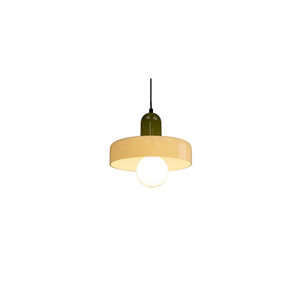 Suspension en verre et métal blanc et vert Ø25 cm E27 25 W Jumell Yori