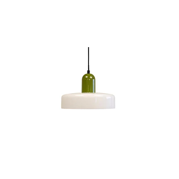Suspension en verre et métal blanc et vert Ø25 cm E27 25 W Jumell Yori