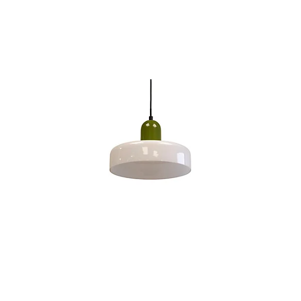 Suspension en verre et métal blanc et vert Ø25 cm E27 25 W Jumell Yori
