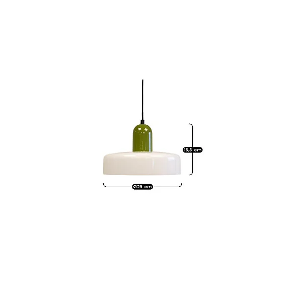 Suspension en verre et métal blanc et vert Ø25 cm E27 25 W Jumell Yori