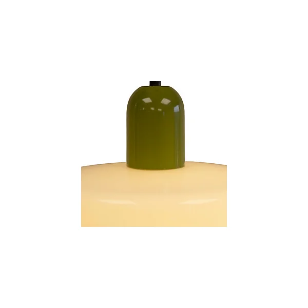 Suspension en verre et métal blanc et vert Ø25 cm E27 25 W Jumell Yori