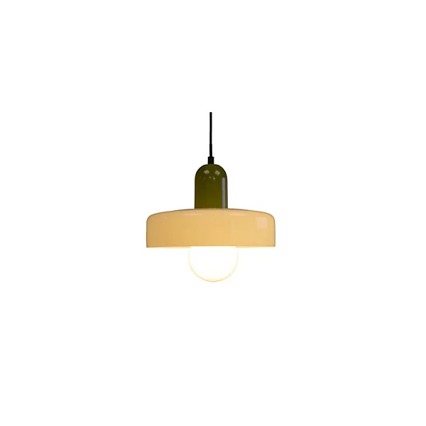 Suspension en verre et métal blanc et vert Ø25 cm E27 25 W Jumell Yori