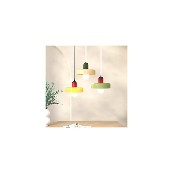 Suspension en verre et métal blanc et vert Ø25 cm E27 25 W Jumell Yori