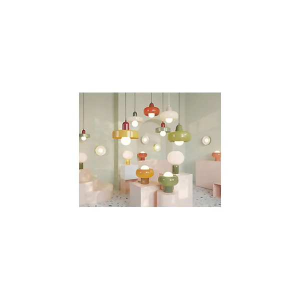 Suspension en verre et métal blanc Ø26 cm E27 25 W Jumell Boli