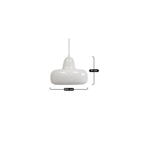 Suspension en verre et métal blanc Ø26 cm E27 25 W Jumell Boli