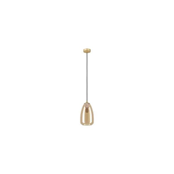Suspension en verre fumé et laiton brossé E27 40W H.110 x Ø.20cm Eglo, Alobrase