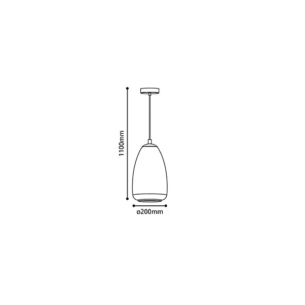 Suspension en verre fumé et laiton brossé E27 40W H.110 x Ø.20cm Eglo, Alobrase