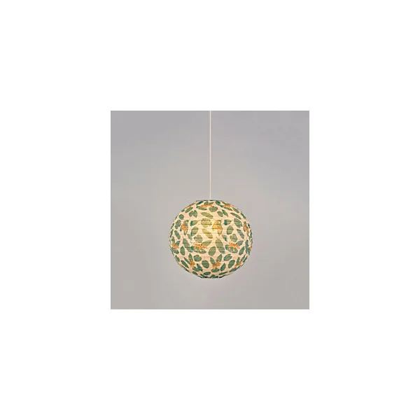 Suspension enfant boule japonaise en papier de riz imprimé tigre E27 60W rose Ø40cm Corep