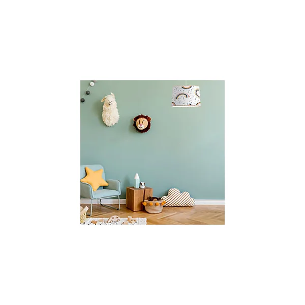 Suspension enfant tissu arc-en-ciel E27 40W multicouleurs Ø28cm Seynave