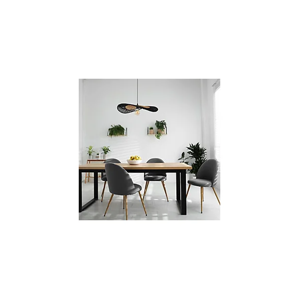 Suspension fibre noir E27 42W Ø60cm Eglo, Bogarra