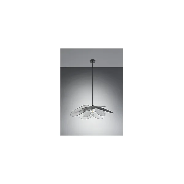 Suspension fleur métal noir IP20 E27 60W Ø87 x H.150 cm Reality Leuchten