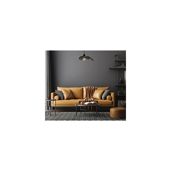 Suspension Floris métal noir et raphia E27 40W IP20 Ø50cm x H.140cm Seynave
