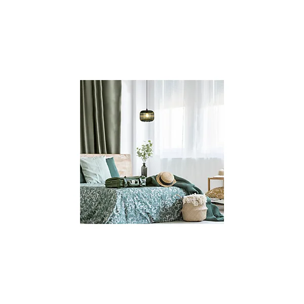 Suspension Gemma verre strié vert bistrot E27 60W IP20 H.19,5 x Ø25 cm Corep