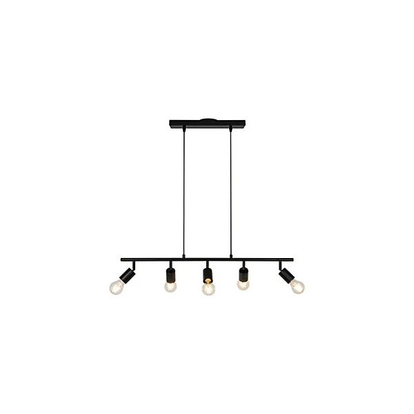 Suspension Ghlin 5 lumières E27 140W ⌀80xL.6xH.110cm noir GoodHome