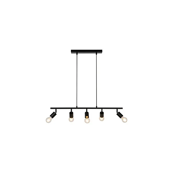 Suspension Ghlin 5 lumières E27 140W ⌀80xL.6xH.110cm noir GoodHome
