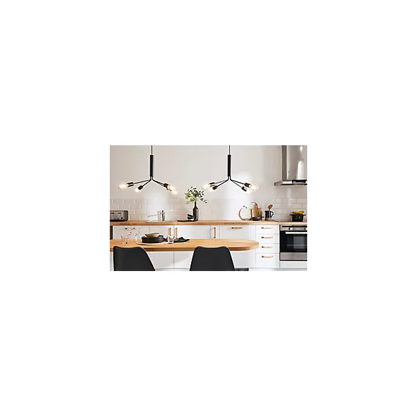 Suspension Ghlin E27 Ø64cm IP20 Noir