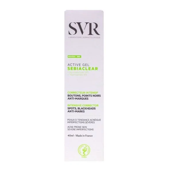 SVR SEBIACLEAR Active Gel 40ml - Correcteur Intensif Boutons, Points Noirs, Anti Marques