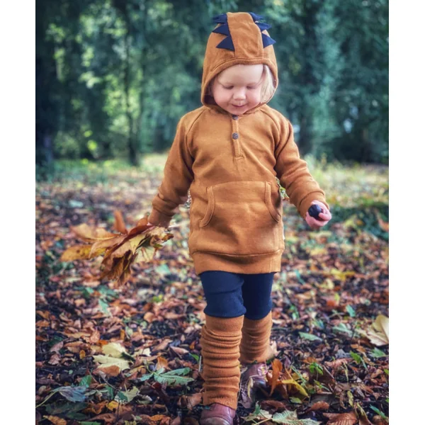 Sweat Dinos ManyMonths - Sweat à capuche en laine mérinos