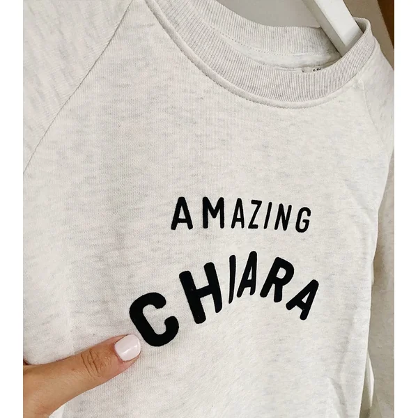 Sweat personnalisé enfant creme