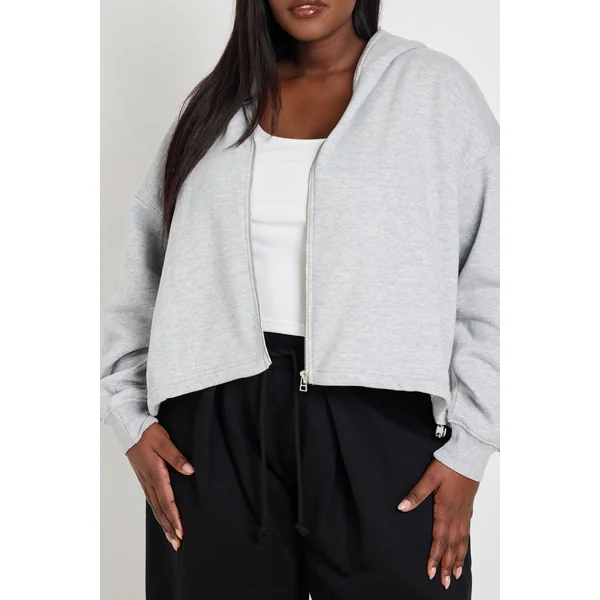 Sweat À Casynthétiqueche Grande Taille Col Cheminée Zippé Avec Cordons De Serrage