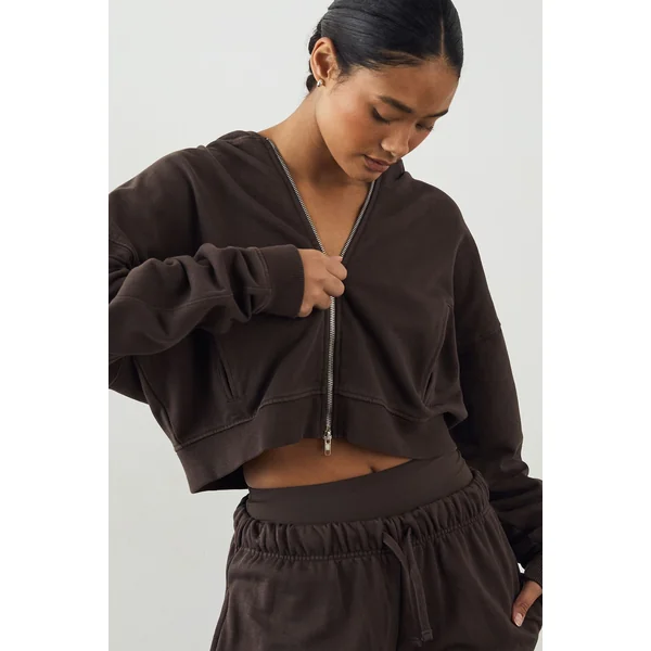 Sweat à Casynthétiqueche Zippé Boxy DSGN Studio Premium Poids Lourd Délavé