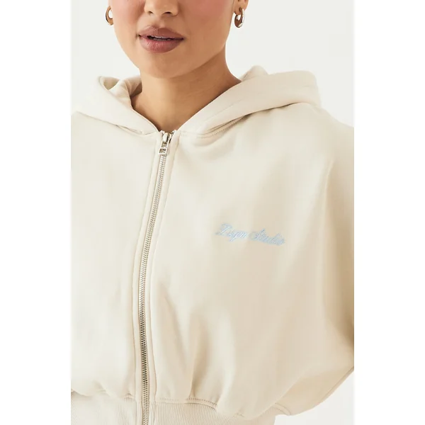Sweat À Casynthétiqueche Zippé Dsgn Studio À Ourlet Profond Resserré Avec Broderie Script