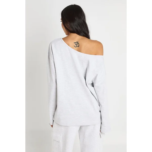 Sweat-shirt Décolleté Épaules Dénudées En Jersey Interlock Pour Grandes Tailles