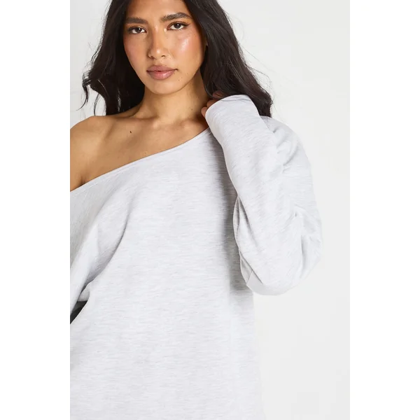 Sweat-shirt Décolleté Épaules Dénudées En Jersey Interlock Pour Grandes Tailles