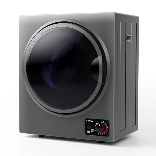 Sèche-linge Électrique Compact 2,5KG Capacité 42L Sèche-linge Portable 850W à Chargement Frontal avec 4 Modes Séchage et Cuve en Acier Inoxydable Blanc