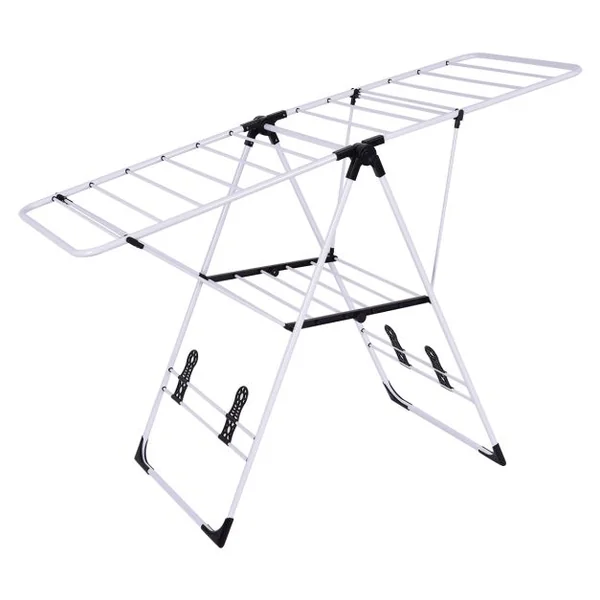Séchoir Pliable Rangement pour Vêtements de Lessive Cintre Robuste Étendoir à Linge Séchoir à Vêtements en Acier pour Intérieur/Extérieur