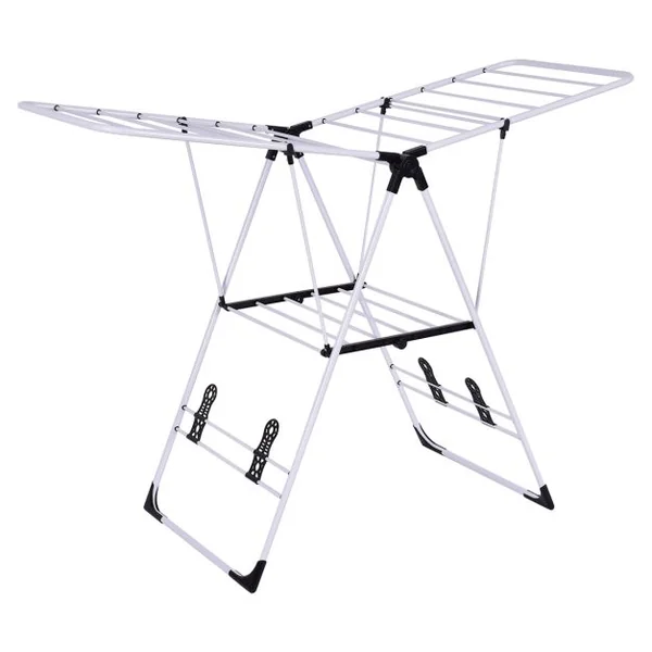 Séchoir Pliable Rangement pour Vêtements de Lessive Cintre Robuste Étendoir à Linge Séchoir à Vêtements en Acier pour Intérieur/Extérieur