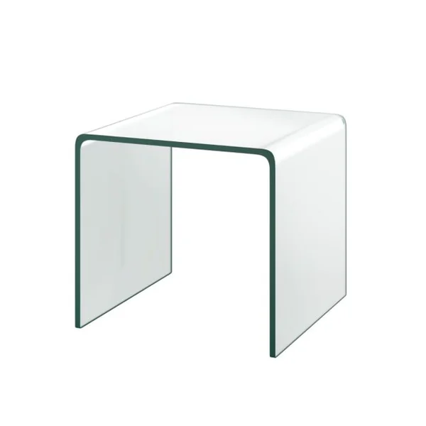 Table Basse en Verre Trempé Table Console Transparente et Patins Antidérapants able d'Appoint Intégrée en Verre pour Salon Bureau