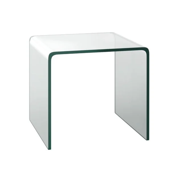 Table Basse en Verre Trempé Table Console Transparente et Patins Antidérapants able d'Appoint Intégrée en Verre pour Salon Bureau