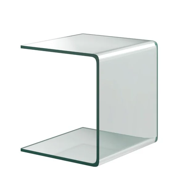 Table Basse en Verre Trempé Table Console Transparente et Patins Antidérapants able d'Appoint Intégrée en Verre pour Salon Bureau