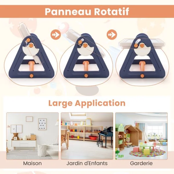 Table Chevalet d'Art et Tabouret pour Enfants Ensemble 2 en 1 Table et Tabouret Multi-activités Convertibles 160 Accessoires Tableau Blanc