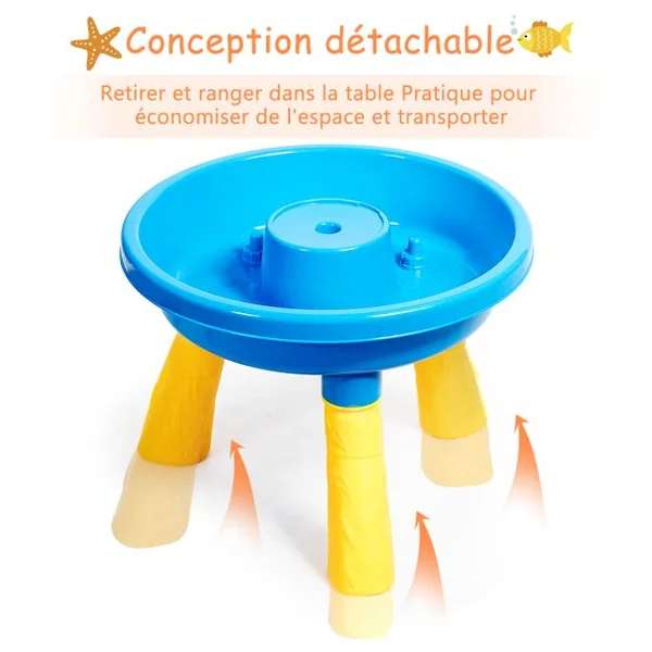 Table d’Activité Sable 30 pcs avec Pelle à Sable Moulin à Vent Cadeau Idéal pour les Enfants plus de 3 ans