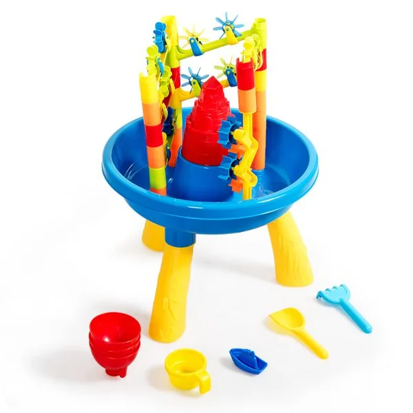 Table d’Activité Sable 30 pcs avec Pelle à Sable Moulin à Vent Cadeau Idéal pour les Enfants plus de 3 ans