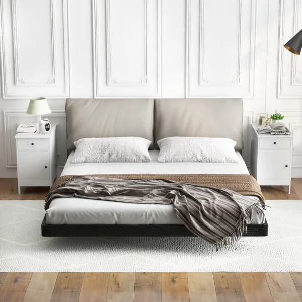 Table d'Appoint avec Station de Charge Table d'Appoint avec Ports et Prises USB Table de Chevet Etroite avec Tiroir Blanc