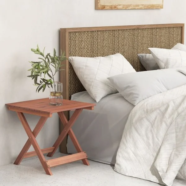 Table D'appoint en Bois Pliante avec Plateau à Lamelles Naturel