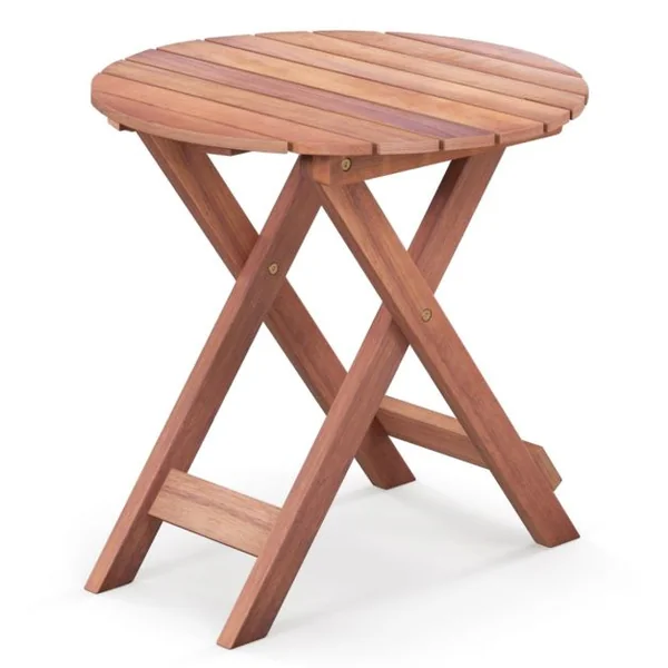 Table D'appoint en Bois Table D'extrémité Pliante avec Plateau à Lamelles et Structure Robuste en Forme de X Table Basse avec Poignée de Levage